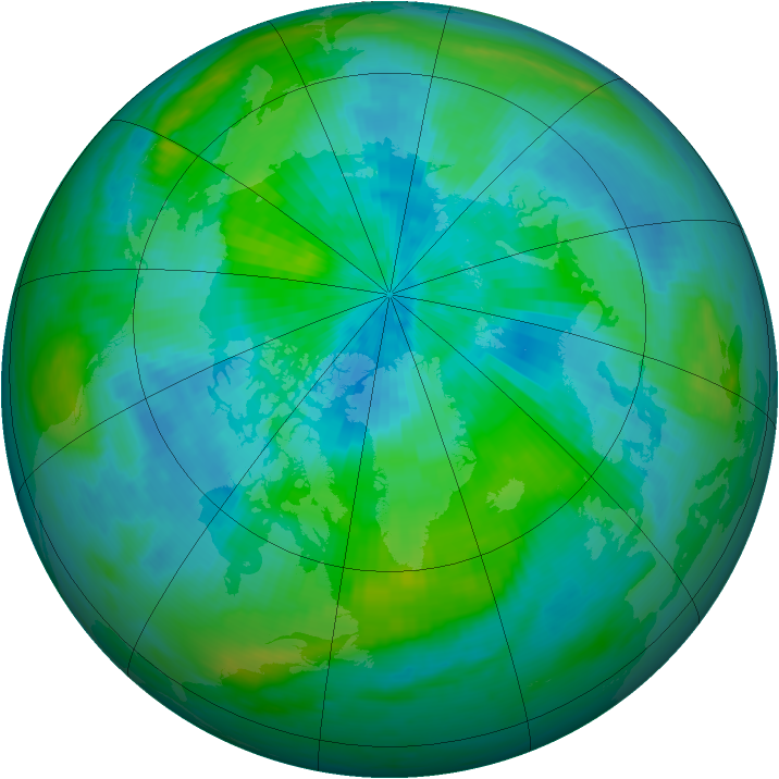 Arctic ozone map for 13 September 1985